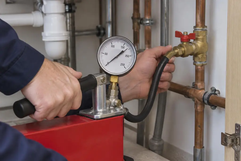 Lekdetectie Krimpen aan den IJssel – druktest op een waterleiding met een manometer