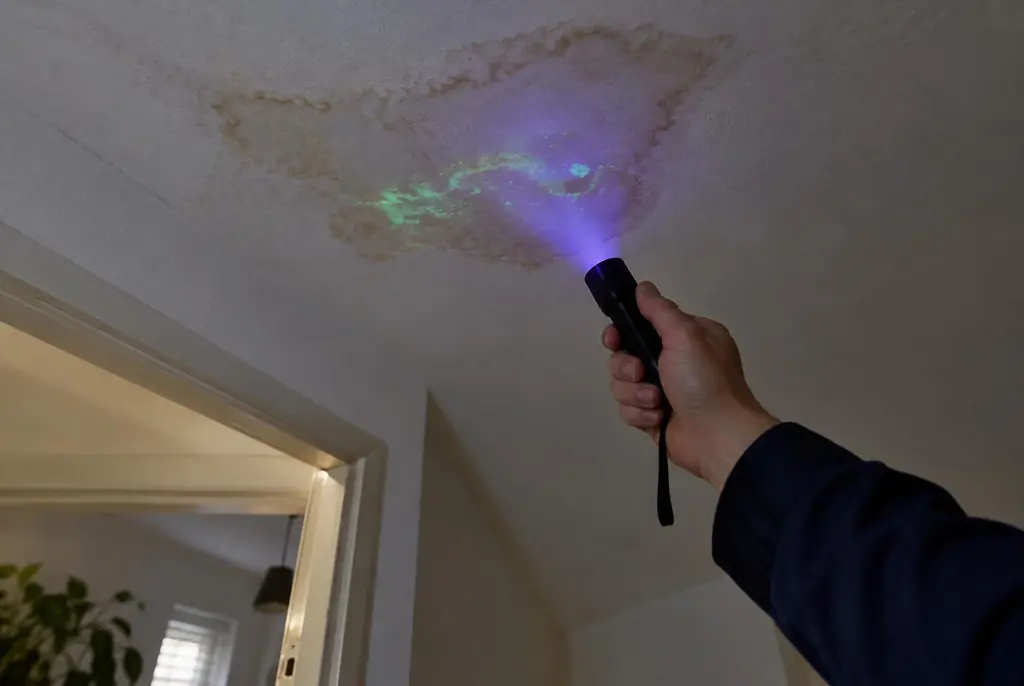 Lekdetectie Krimpen aan den IJssel – kleurstof controleren op het plafond met uv-licht